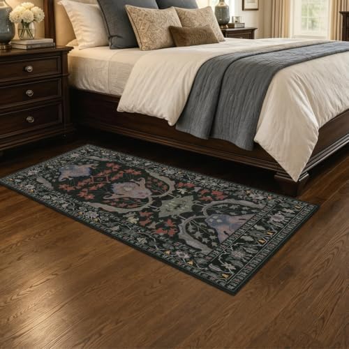 Runner Rug for Entryway 2x6 Washable Floral Rug - Image 3