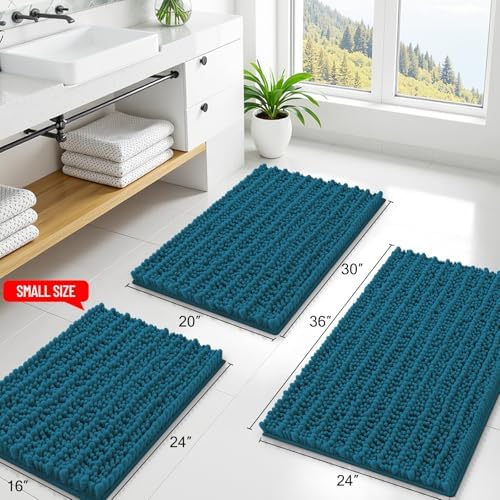 Smiry Bathroom Rugs 47X17, Extra Soft Rubber Backing Chenille Bath Mats - Image 2