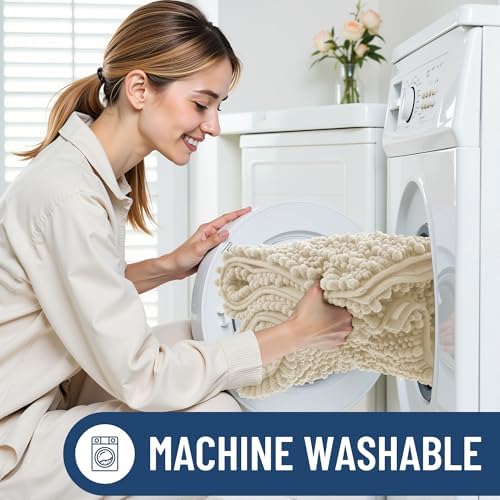 Smiry Bathroom Rugs 40X32, Extra Soft Rubber Backing Chenille Bath Mats - Image 6