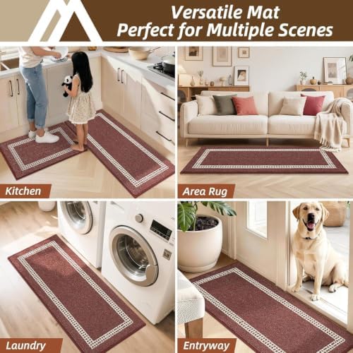 COSY HOMEER Kitchen Rugs Sets of 2 Non-Slip Washable,20"x30"+20"x48" - Image 6