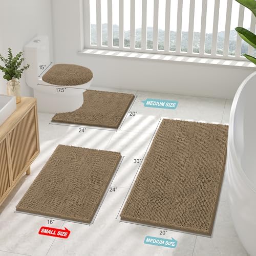 Smiry Bathroom Rugs 71X47, Luxury Chenille Extra Soft Absorbent Bath Mat - Image 2