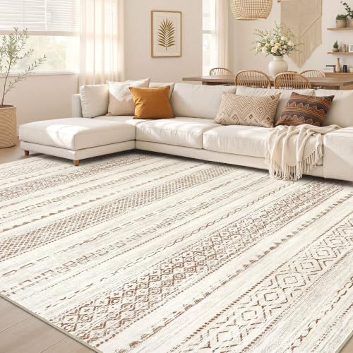 Nakagishi Boho 8x10 Area Rug Living Room Rugs Machine Washable Brown by NakagishiAreaRug