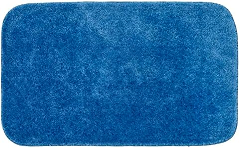 Garland Rug 24"x40" Traditional Plush Nylon Rectangle Bath Rug, Electric Blue by Garland+Rug