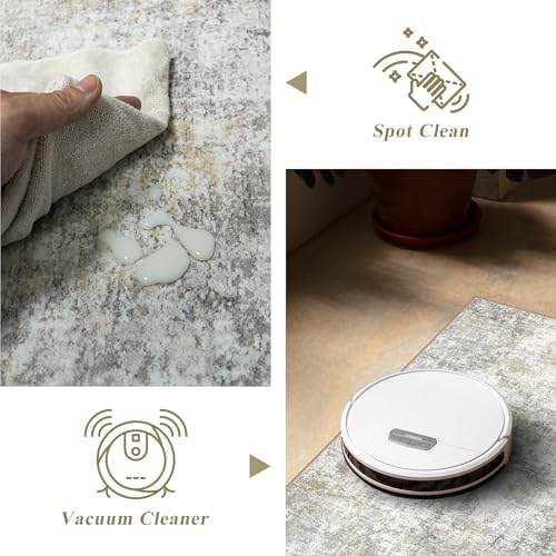 Kitchen Runner Rug 3x6 Washable - Non Slip Rugs for Entryway Hallway Soft Stain Resistant Bedroom Carpet Indoor Ultra Thin Modern Abstract Home Decor Floor Mat for Laundry Bathroom 3x6 Gray Gold - Image 5