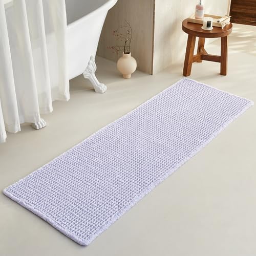 TYUU Waffle Runner Rug Bathroom, Long Cute Bath Mat, 72x24 Lavender Cream by TYUU