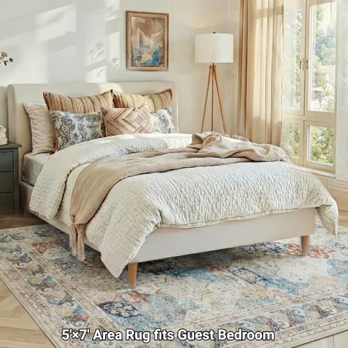 RCTJHOME Moroccan Washable Rugs 5x7, Vintage Rugs for Living Room Bedroom - Image 3