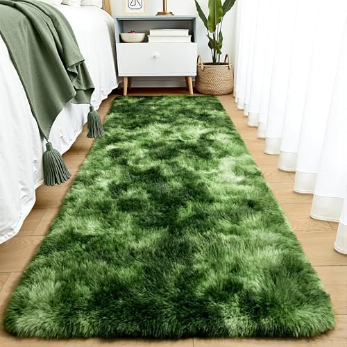 Tepook Soft Fluffy Runner Rugs for Bedroom 2x6 with Rubber Backing by Tepook