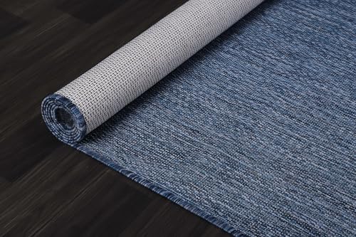 CAMILSON Outdoor Rug 8x10 Modern Area Rugs for Indoor and Outdoor Patios and Porches - Waterproof, Washable, Non-Shedding, Easy-to-Clean Outside Carpet (8 x 10, Solid - Navy Blue) - Image 7