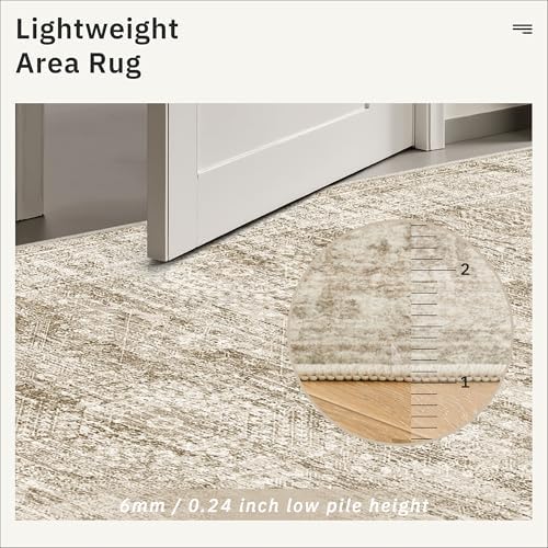 Soalmost Washable Kitchen Runner Rug 3x8 Hallway Entry Rugs Non-Slip, Brown - Image 7