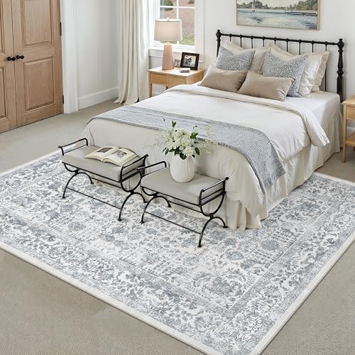 PureCozy Navy Blue Area Rug 8x10 Vintage Floral - Image 3