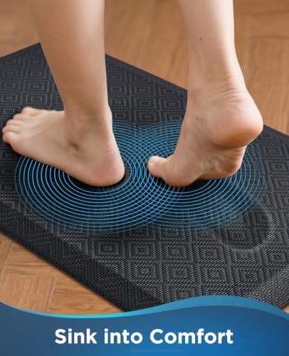 Ophanie Kitchen Mats for Floor,3/4 inch Thick,17x24 Anti Fatigue Cushioned Mat,Kitchen Rugs,Waterproof,Comfort Ergonomic Standing Mat for Office,Home,Sink with 99+ Pairs of Anti-Slip Bottom Ridges - Image 2