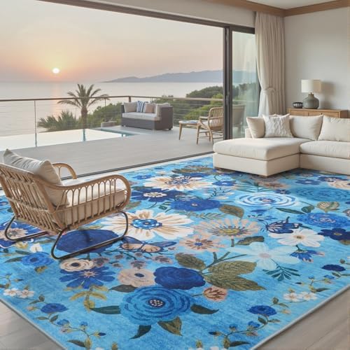 Floral Area Rugs 10x14 for Living Room Large Rug for Bedroom by WelcometoBabovid