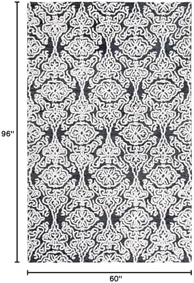 SAFAVIEH Blossom Collection Area Rug - 5' x 8', Black & Ivory, Handmade Wool, Ideal for High Traffic Areas in Living Room, Bedroom (BLM112Z) - Image 2