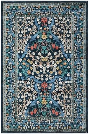 GarveeHome Blue Floral 2x3 Washable Rug Small Door Mat - Image 5