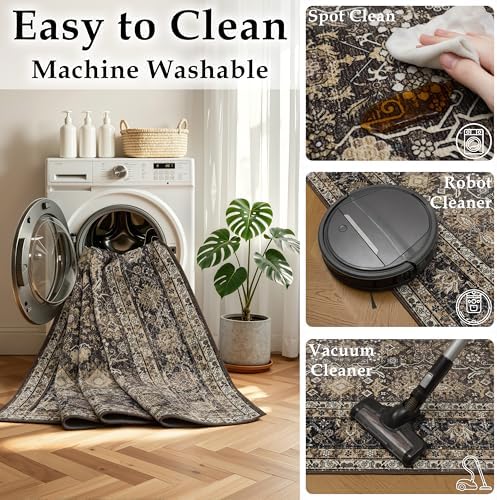 Ruaruarug Washable Area Rug 8×10 for Living Room, Ultra Soft, Copper - Image 4