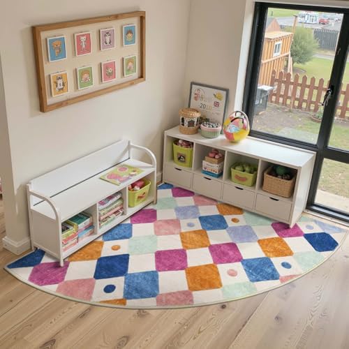 jinchan Corner Classroom Rug Washable Kids Rug Colorful Play Mat Berries - Image 3