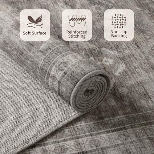 Rugxara 10x14 Area Rugs for Living Room Large Washable Rug, Taupe/Grey - Image 4