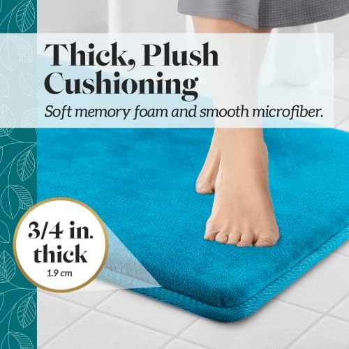 Memory Foam Bath Mat Non Slip Absorbent Super Cozy Velvet Bathroom Rug Carpet (72 inches X 24 inches, Caribbean Sea) - Image 4