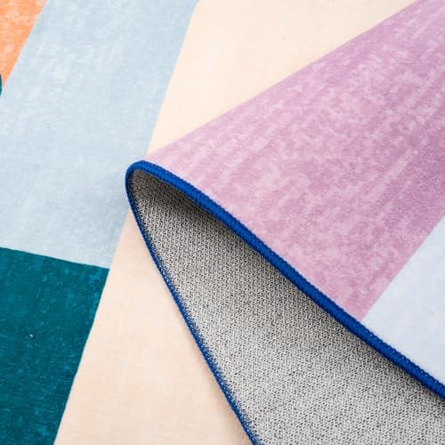 Area Rug 4x6 Candy Rug Washable Rugs Non Slip Low Pile Small Carpet for Entryway, Bedroom, Kitchen, Classroom, Kids Room, Office, Dorm, Dining Room - Image 5