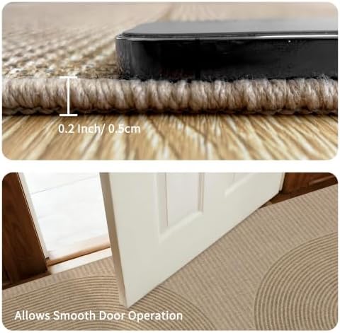 Non-Slip Jute Rug for Entryway: Scalloped Mat 3x5 - Geometric Arch Pattern - Image 6