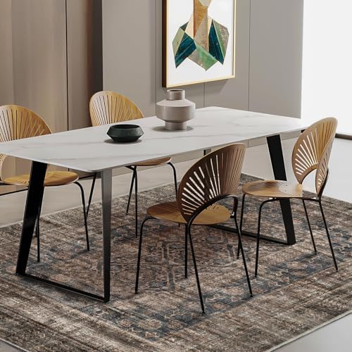 CHAMPLANT Area Rug 5'x7' Washable Rug Vintage Traditional Floor Cover Thin Retro Kitchen Indoor Distressed Non Slip Carpet for Living Room Bedroom Dining Room - Image 2