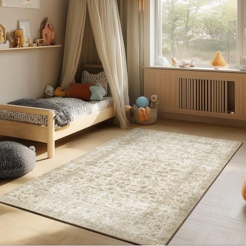 Washable Throw Small Rugs for Entryway: Door Mat Indoor Entrance 3x5 Rug Boho Area Rug Non Slip Low Pile Kitchen Rug for Front Door Indoor Entrance Entry Kids Room - Image 2