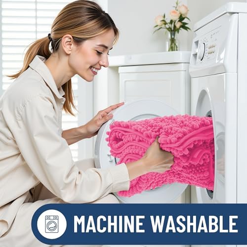 Smiry Bathroom Rugs 36X24, Extra Soft Rubber Backing Chenille Bath Mats - Image 6