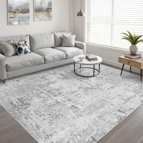 LOONGRUG 6x9 Area Rug Washable Neutral Modern Living Room Rug Light Gray - Image 6