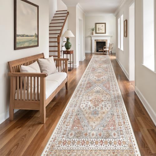 zesthome 2x10 Runner Rug Non Slip,Washable Hallway Runner Rug,Orange - Image 3