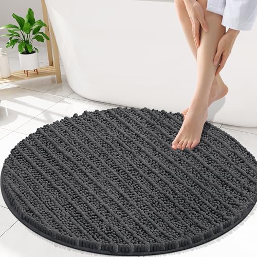 Smiry Bathroom Rugs Round 30X30, Extra Soft Rubber Backing Bath Mats by Smiry