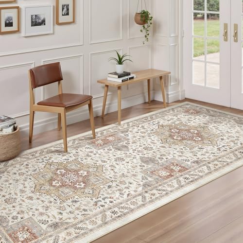 cotiled 3x8 Hallway Runner Rug for Entryway, Non-Slip Vintage, Golden Taupe - Image 2