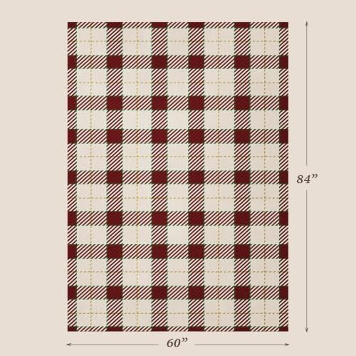 JTJ Easy Jute 5x7 Outdoor Area Rug, Red & White Plaid, Washable - Image 2