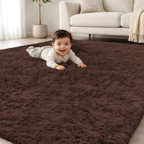 Smiry Area Rugs for Living Room Bedroom 6x9 ft, Fluffy Washable Carpet by Smiry