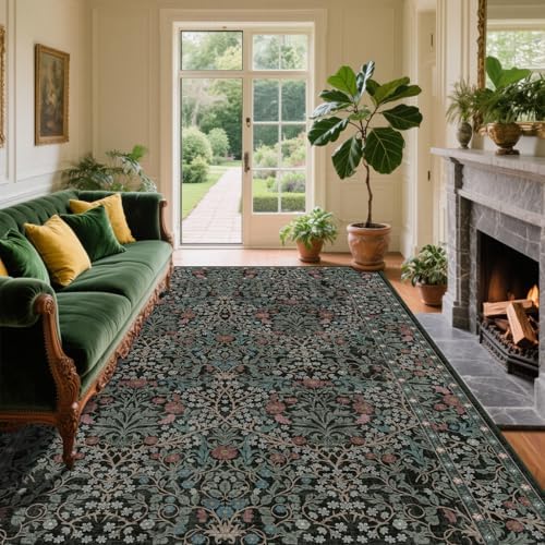 6x9 Washable Area Rugs for Living Room Soft Carpet (Dark Green) by Unknown