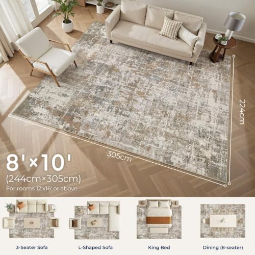 DMOYEST Area Rug Living Room Rugs 8x10 Washable Abstract Carpet - Image 2