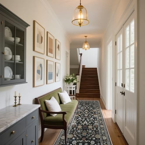 Washable Runners for Hallways Kitchen Rug: 2'x10' Runner Rugs Stain Resistant Non Slip Low Pile Boho Carpet Runners for Hallways Bedroom Entryway Indoor Beside Bathroom Laundry Room - Image 4