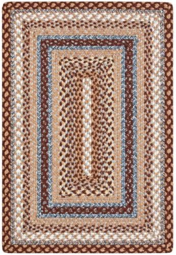 Super Area Rugs 5X8ft Farmhouse Braided Rug - Natural Soft Cotton Carpet for Living Room - Primitive Country Woven Rug - Brown/Slate Gray/Ivory by SuperAreaRugs