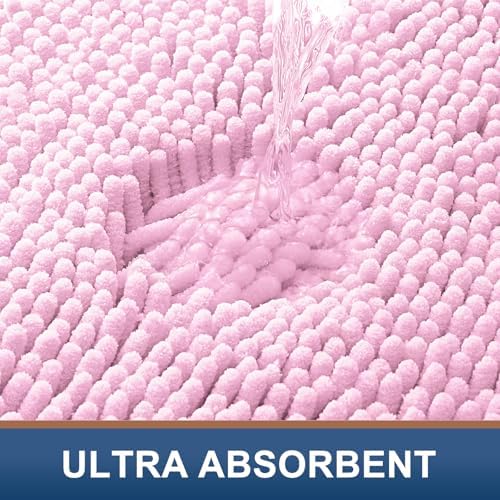 Smiry Bathroom Rugs 44X24, Luxury Chenille Extra Soft Absorbent Bath Mat - Image 4