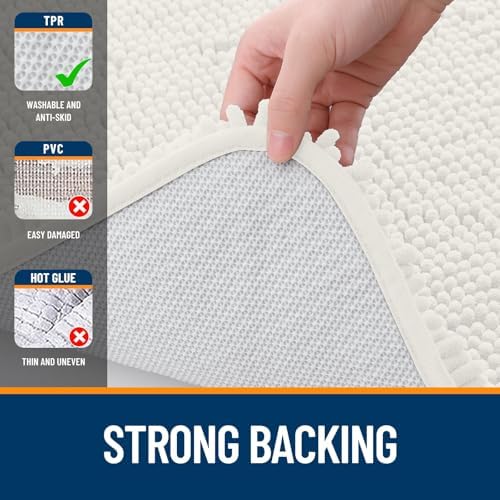 OLANLY Bathroom Runner Rugs 45x27, Extra Soft Absorbent Chenille Bath Rugs - Image 6