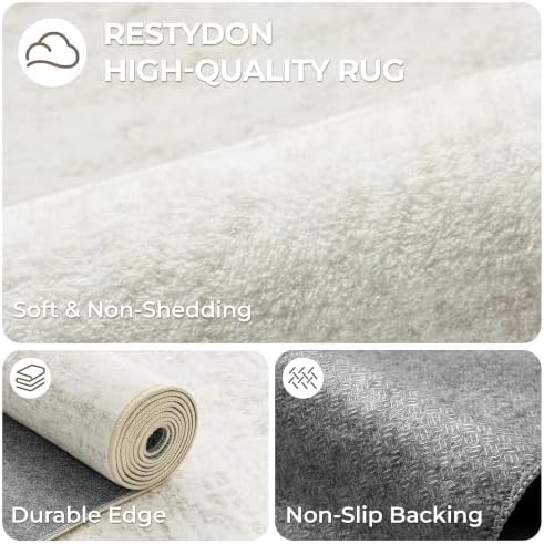 2x8 Runner Rug Non Slip,Washable Hallway Runner Rug,Beige - Image 7