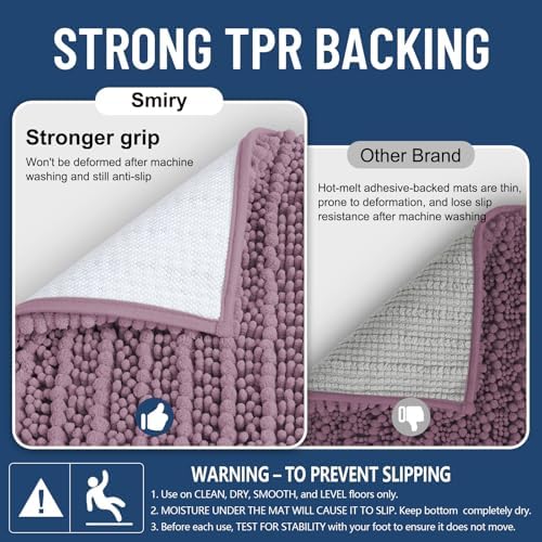 Smiry Bathroom Rugs 48X32, Extra Soft Rubber Backing Chenille Bath Mats - Image 3