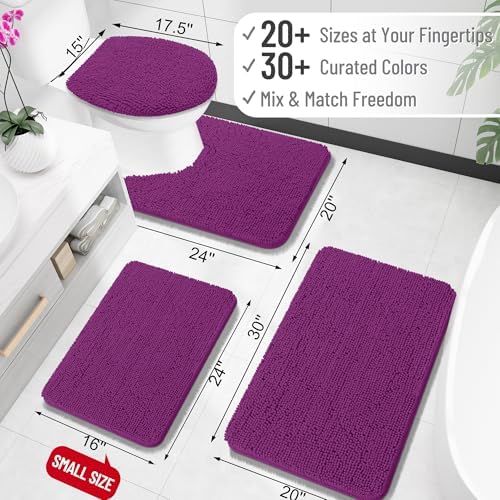 OLANLY Bathroom Rugs 32x20, Extra Soft Absorbent Chenille Bath Rugs - Image 2