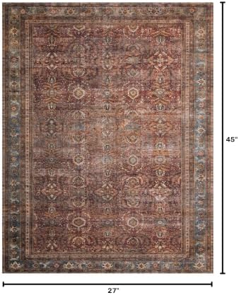 Loloi Layla Brick/Blue 2'-3" x 3'-9" Accent Rug - Image 2