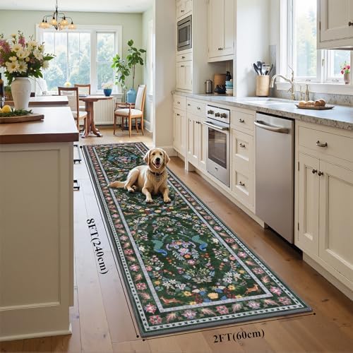 HEBE Hallway Runner Rug 2'x8', Washable Non Slip Kitchen Rug Runner - Image 2