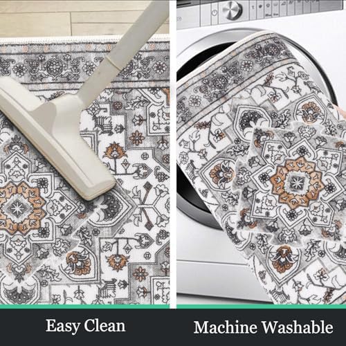 HEBE Boho Kitchen Rugs Set of 3, Non Slip Washable Kitchen Mats for Floor - Image 4