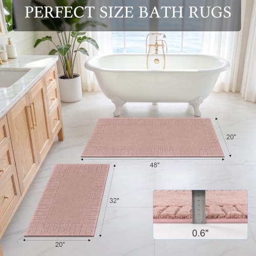 Pauwer Bathroom Rugs Sets 2 Piece, Non Slip Plush Bath Mats, Dark Grey - Image 2