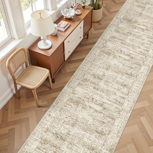 2'6 x 16' Runner Rug Non Slip,Washable Kitchen Rugs,Brown - Image 5