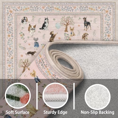 Pink Area Rug 9x12 for Living Room Bedroom - Image 6