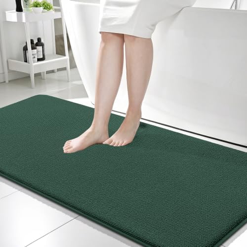 OLANLY Memory Foam Bathroom Runner Rugs 59x24, Long Mats, Blackish Green by OLANLY