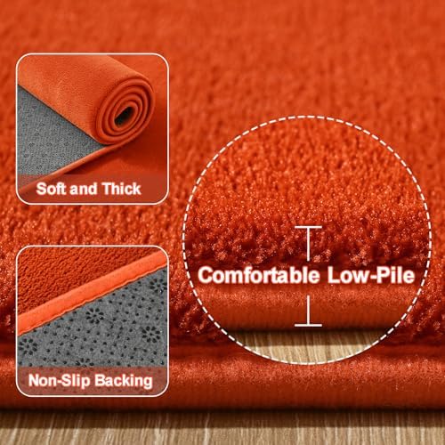 Amearea Large Area Rugs for Bedroom Living Room, 6x9 Orange Memory Foam Rug - Image 3